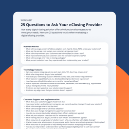 25 Questions to Ask Your eClosing Provider